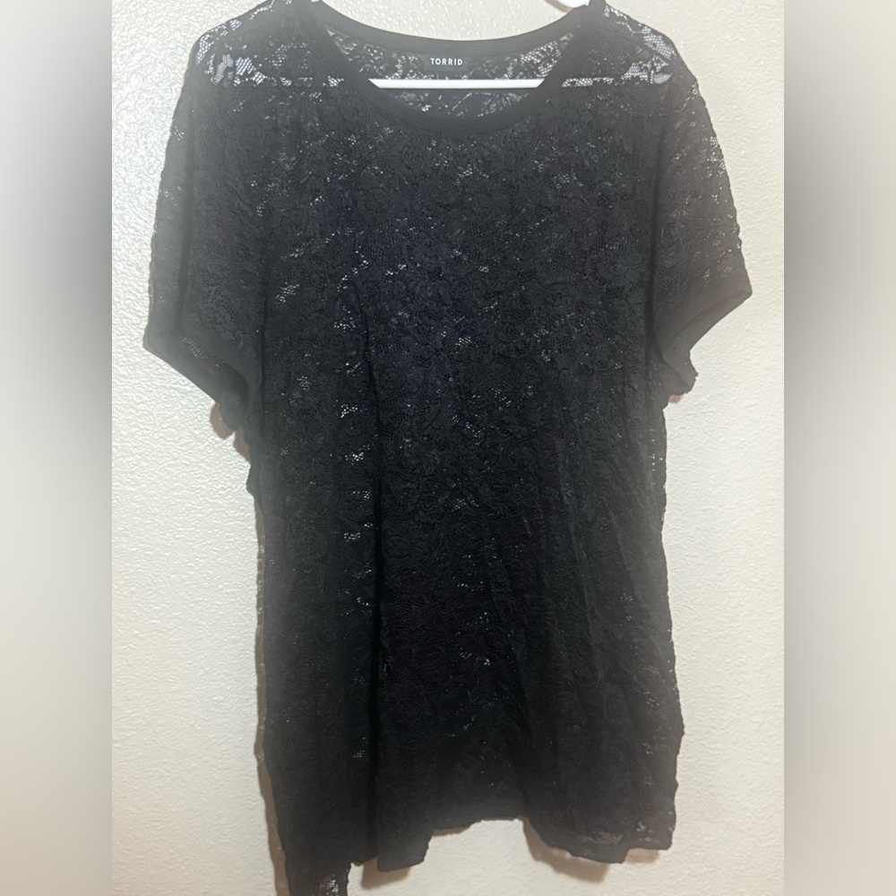 Torrid Stretch Lace Tee - Picture 2 of 5